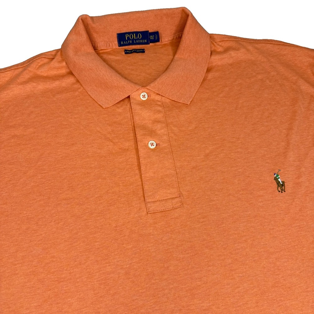 Polo Ralph Lauren Polo Shirt Men's 2XLT Orange Pima Soft Touch 100% Cotton Pony